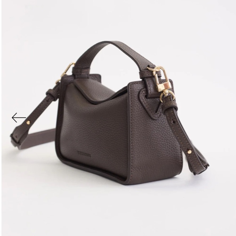 Elegant Chocolate Leather Mini Handbag - The Horse